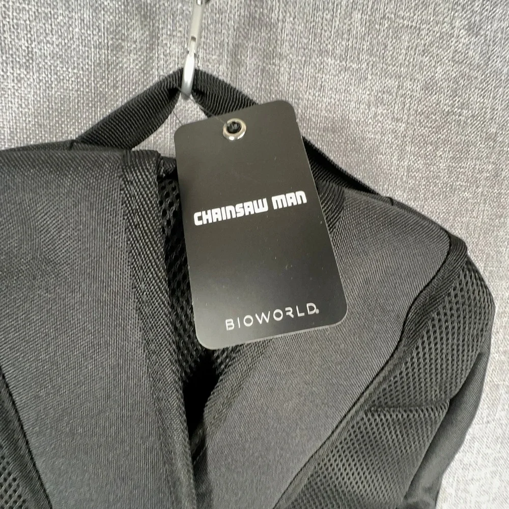 Bioworld Chainsaw Man Sublimated Laptop Backpack Black Graphic Tech Sleeve NEW